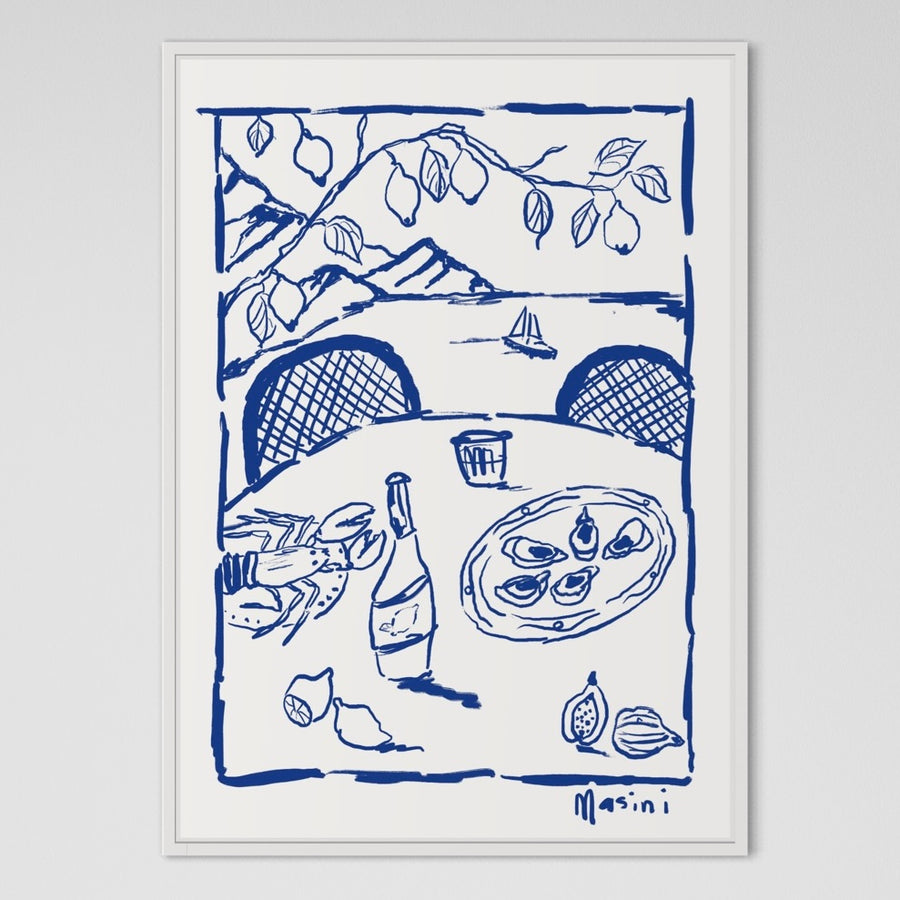 Mediterranean Lunch Blue - Fine Art Print