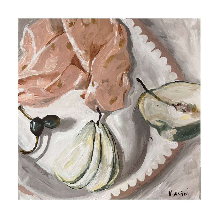 Mortadella - Acrylic & Oil Pastels on Canvas